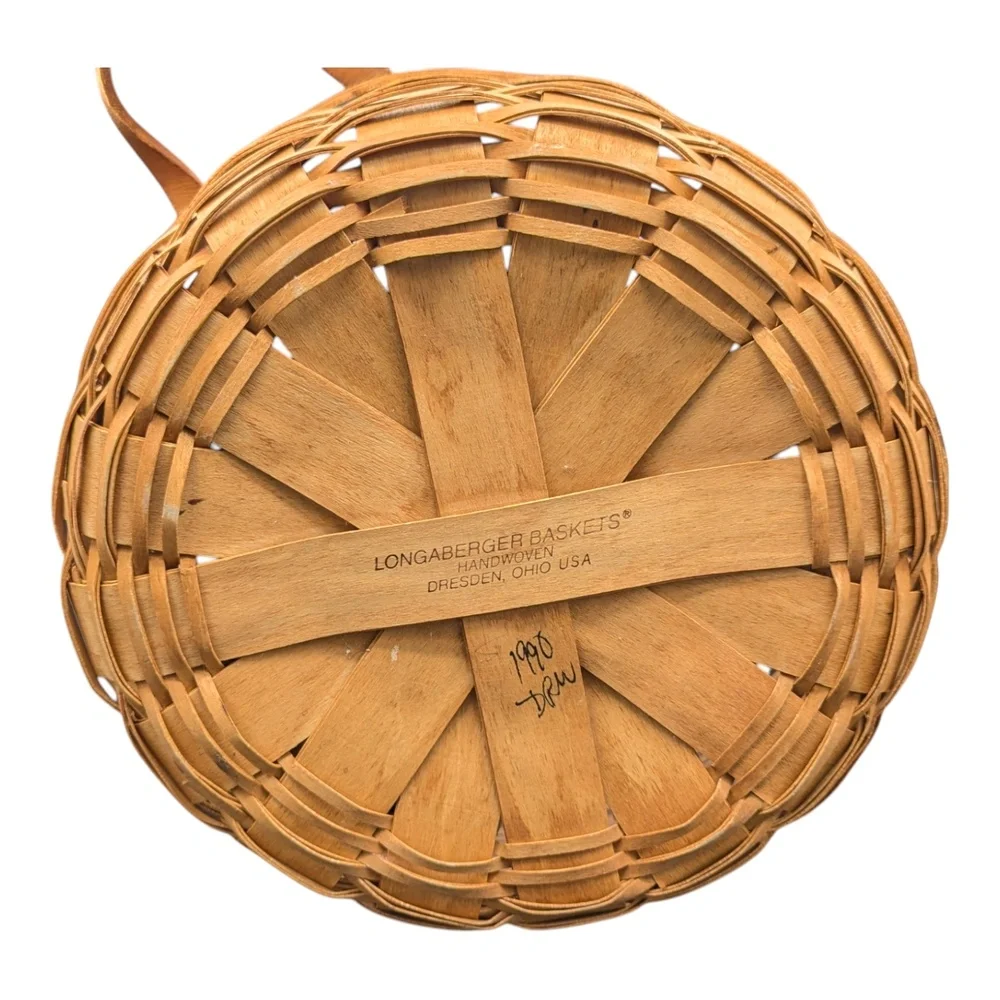VTG Longaberger Round Handwoven‎ Basket 10